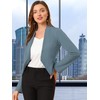 Allegra K Women's Collarless Work Office Business Casual Cropped Blazer
