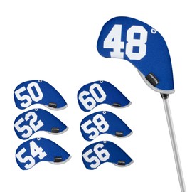 Andux 7Pack Golf Wedge Irons Club Head Covers with Degree NO. on Both Sides MT/W10 Blue