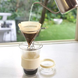 POKETLE Coffee Dripper, Stainless Steel, Wire, Water Bottle Compatible, For 1 - 2 Cups, Dripper