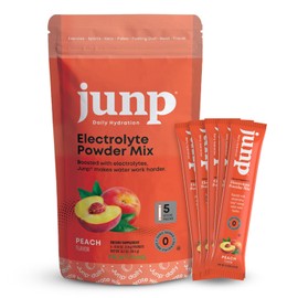 JUNP Sugar Free Electrolytes Powder Packets for Water Instant Hydration Packets with Salt & Potassium, Zero Calorie, No Carbs No Sugar Electrolyte Drink Mix Sticks, Keto Friendly, Juicy Peach 5 Pack