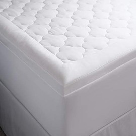 Allied Essentials Classic Clouds Mattress Topper Pad, Queen, White
