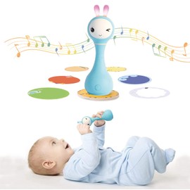 Alilo Smarty Rattle R1 – Interactive Musical Baby Toy with Lights & Sounds | Educational Sensory Toy for Infants 0-12 Months | Ideal Baby Gift (Blue)