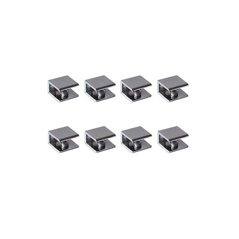 Glass Shelf Brackets Shelf Clips Metal Clamps Chrome Square Shape