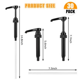 CYEAH 30 Pcs Syrup Pumps, Black Pump Coffee Syrup Pump Dispenser, Black Cherry Juice Bottle Pumps Soda Can Pump Fits 750ml Bottles for Coffee Syrups - Flavorings Bottles