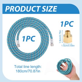 Airbrush Braided Hose 6Ft 1.8m Nylon Hose with 1/8" Size Fittings on Both Ends Air Compressor Adapter Quick Release Coupling 1/8" Male to 1/4" Female for Most Airbrush Kit