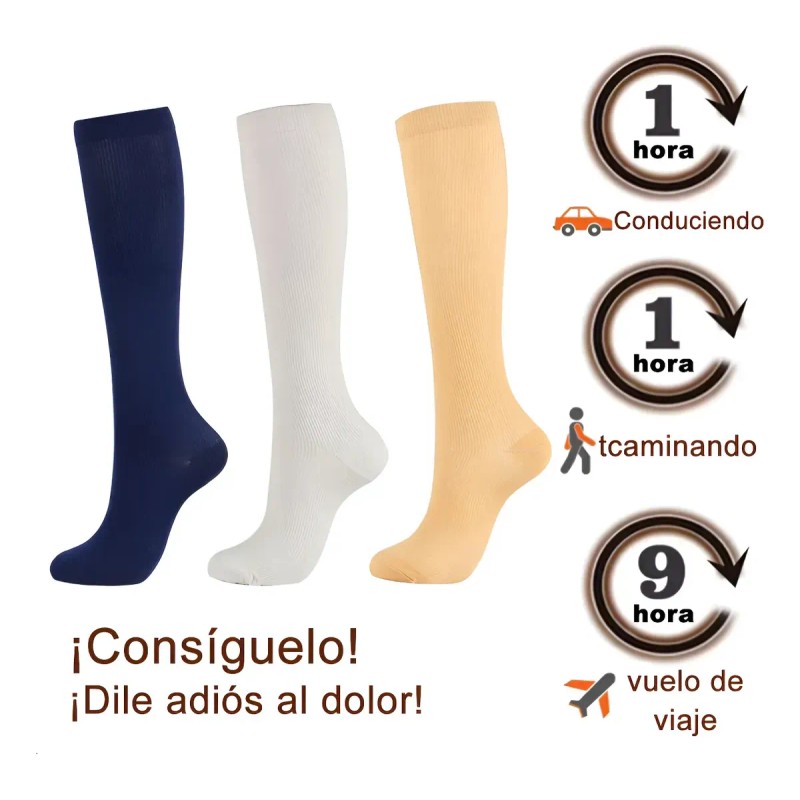 12 Pares De Medias De Compresión Antitrombóticas 6 Colores