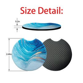 Moly Magnolia 2 Pack Car Coasters for Drinks Absorbent - 2.75 Inch Cute Car Cup Holder Coasters for Women, Removable Cup Holder Coaster for Women Girls, Car Interior Accessories (Style E)