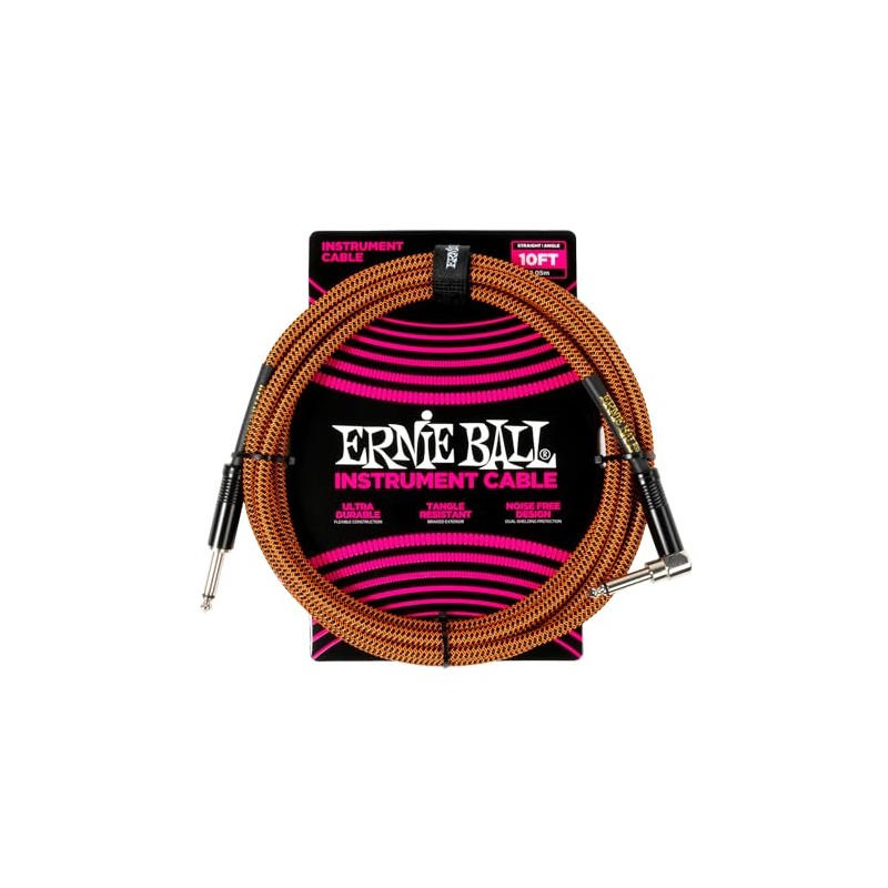 【正規品】 ERNIE BALL 6470 楽器用シールドケーブル 10フィート BRAIDED INSTRUMENT CABLE 3.05m