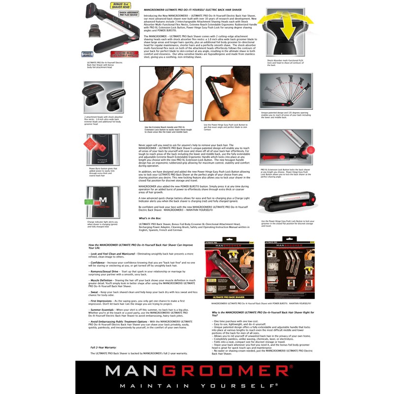 MANGROOMER Ultimate Pro Back Shaver Replacement Blade
