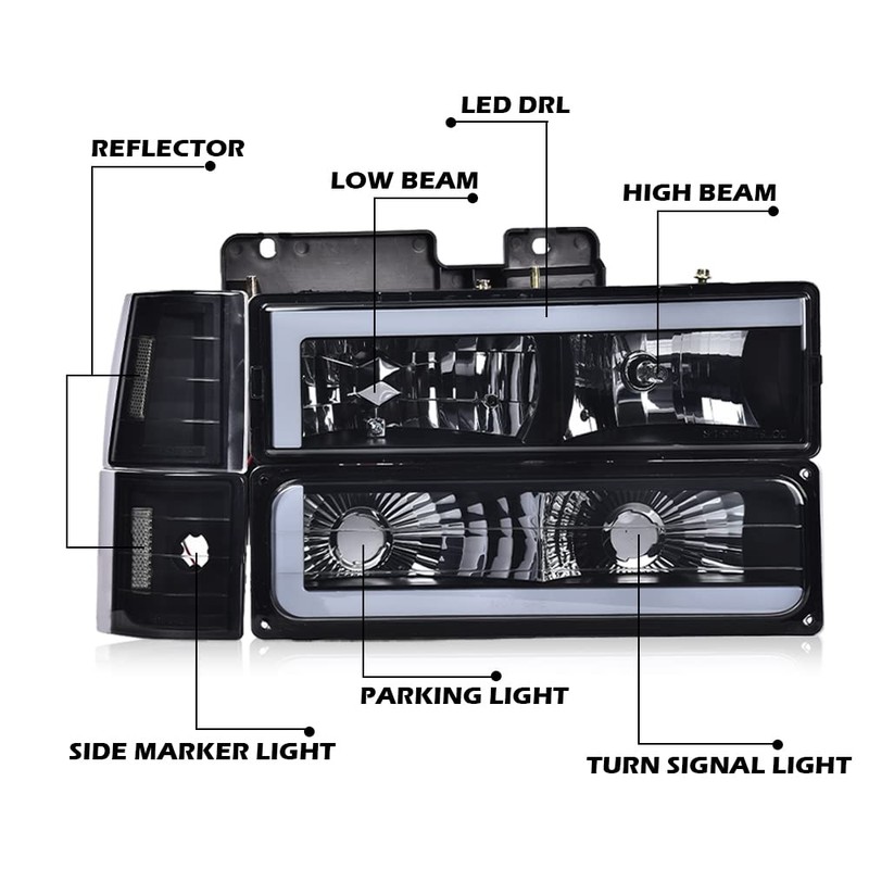 G-PLUS LED DRL Headlights Assembly & Bumper Corner Lamps Fit