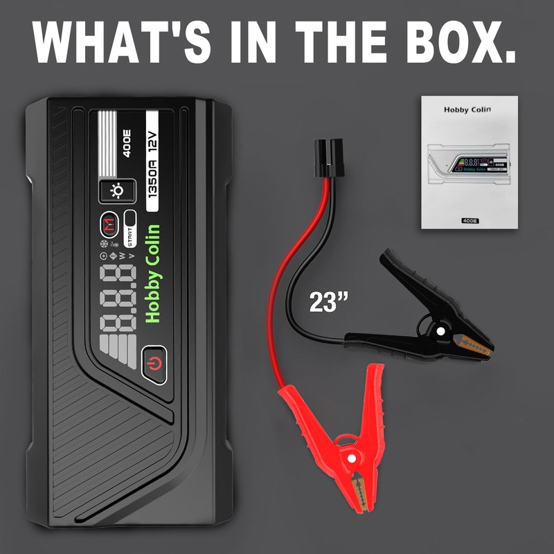 Hobby Colin 400E Car Jump Starter 12V 1350A Peak 1600mAh