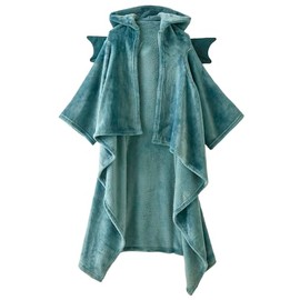 Vertbaudet Kids & Parents Blanket with Sleeves Aqua/Dragon Teens/Adults