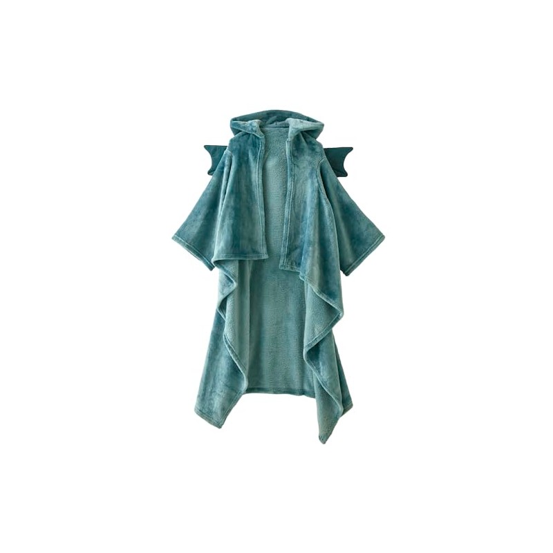 Vertbaudet Kids & Parents Blanket with Sleeves Aqua/Dragon Teens/Adults