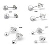 Ball Stud Earrings - Pack of 4 x Plain Pairs