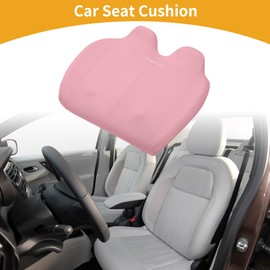 Partuto 1 Pc 43x39cm Universal Car Seat Cushion - for Car Travel Driving Seat Protection Pad Cover Anti-Slip - Memory Foam Pink
