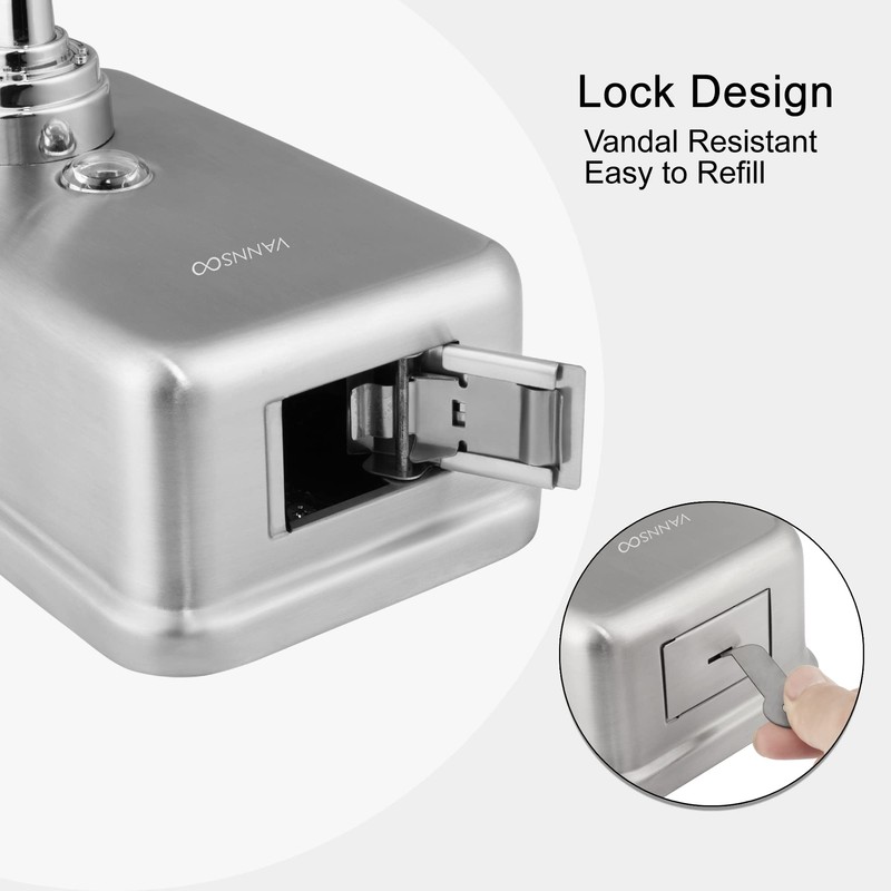 VANNSOO Commercial Wall Mount Stainless Steel Foaming Soap Dispenser, 40