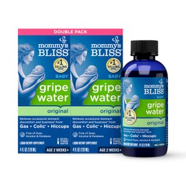 Mommy's Bliss Gripe Water for Babies - Double Pack, Relieves Stomach Discomfort from Gas, Colic, Fussiness & Hiccups, Age 2 Weeks+, Pack of 2 (Total 8 Fl Oz)