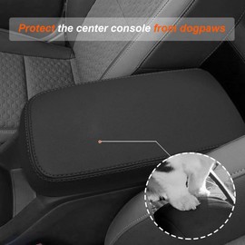 DEYTOP Center Console Cover for Chevy Colorado 2015-2022 Accessories Armrest Cover for GMC Canyon 2015-2022 Car Console Pad Anti-Scratch Leather Armrest Protector (Black with Black Stitches)