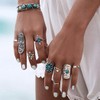 ELABEST Boho Western Ring Set Turquoise Cactus Arrow Joint Knuckle
