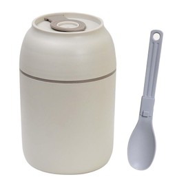 Vesaneae Thermal Food Container, 450 ml Insulated Food Jar with Folding Spoon, Stainless Steel Vacuum Double Walled Thermos for Hot and Cold Meals