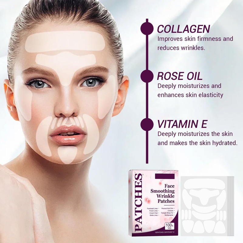 YANINEE 192 pieces anti-wrinkle plaster face, anti-wrinkle patches