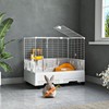 Oneluck Deluxe Rolling Bunny Hutch with Urine Guard,Small Rabbit Cage
