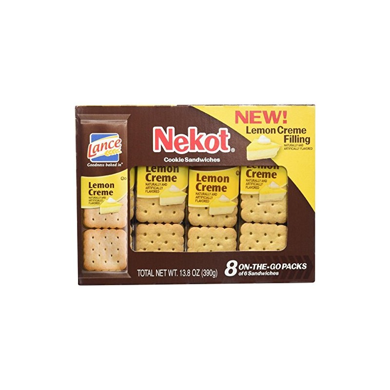 Lance Nekot Cookie Sandwiches Lemon Creme Filling 8 Count (Pack