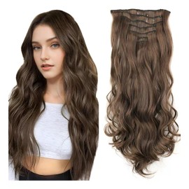 Extensiones De Cabello Natural Ondulado Con Clip 7 Piezas
