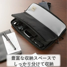 エレコム ガジェットポーチ バッグインバッグ ガジェット ポーチ 収納ポーチ デバイスポケット付 大容量 ブラック BMA-GP02BK