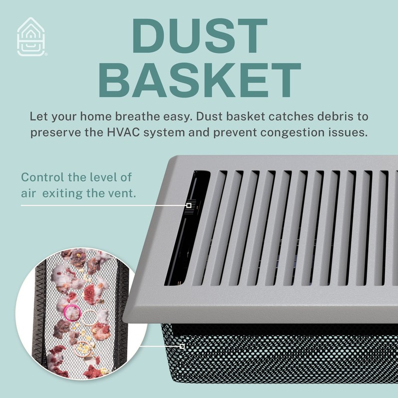 Home Intuition Contemporary 4x12 Inch Decorative Floor Register Vent with
