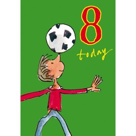 Woodmansterne Boy's Birthday Card - Age 8 - Quentin Blake - Little Footballer