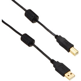 ELECOM USB Cable 【B】 USB2.0 (USB A Male to USB B Male) with Ferrite Core 2m Black U2C-BF20BK