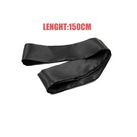 150cm Black Satin Sleep Mask Adjustable Long Ribbon Eye Cover Soft Silk Blindfold for Sleeping Napping Travel and Relaxation