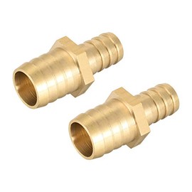 sourcing map Brass Reducer Barb Hose Connector Adapter 21 mm x 15 mm Barb (Pack of 2)