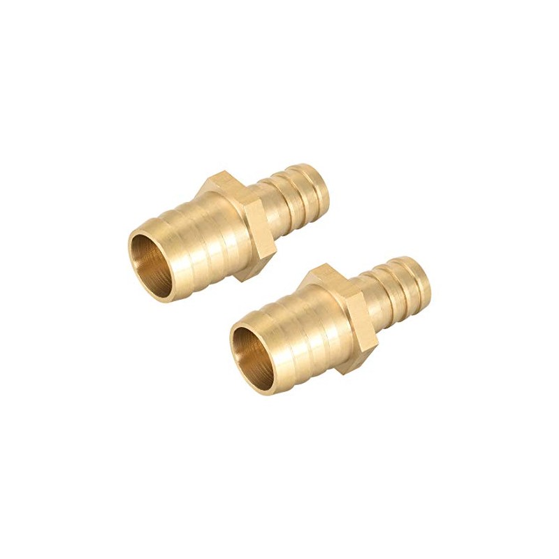 sourcing map Brass Reducer Barb Hose Connector Adapter 21 mm