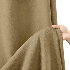 Awellife Boho Shower Curtains for Bathroom Linen Fabric Brown Cotton Bohemian Geometric 72" L X 72" W