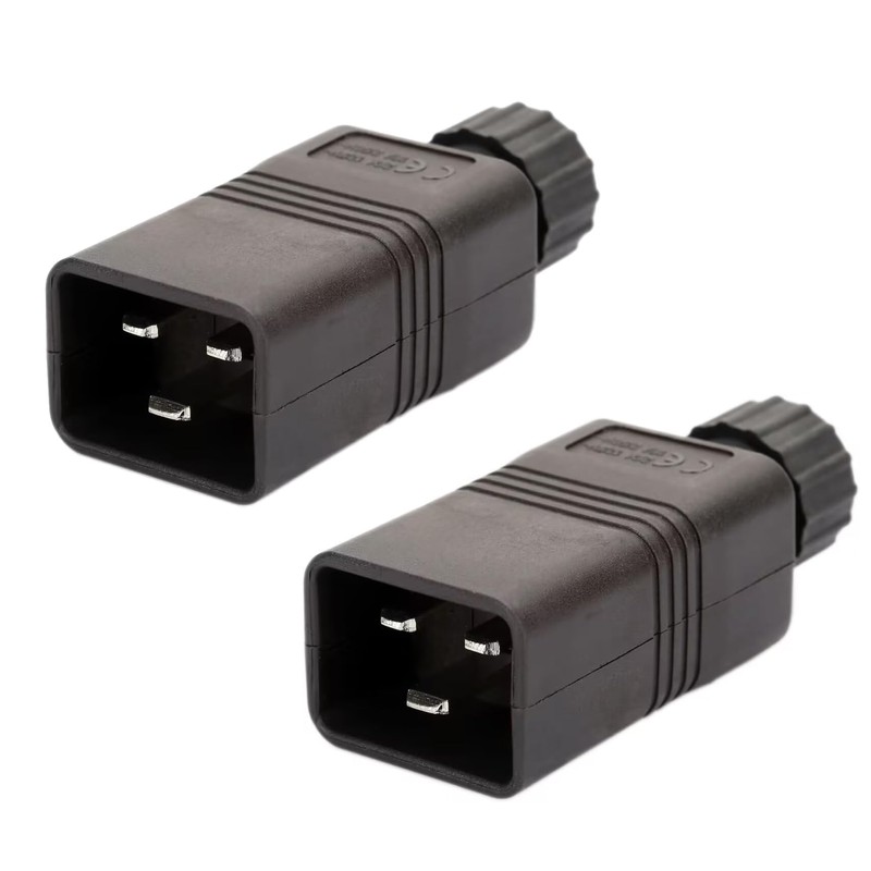 (2 Pack) IEC 320 C20 Rewirable DIY Power Plug Adapter,Toptekits