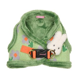 Pinkaholic New York Jasmine Vest Dog Harness Step-in Warm Winter Flower Pattern for Small Dog, Green, Large
