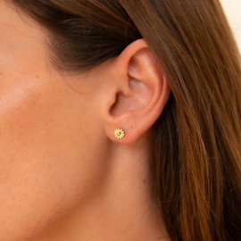 Made by Nami Flower Stainless Steel Earrings Gold-Plated Gifts for Women Waterproof Jewellery, Stainless Steel