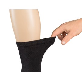 TippTexx 24 3 Pairs of Bamboo Socks with Terry Cloth Pad Sole and Additional Warranty, Run Like on a Carpet, Black - 3 Pairs