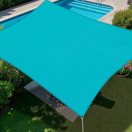 E&K Sunrise 7' x 24' Waterproof Sun Shade Sail Outdoor Rectangle Canopy Shade Cover UV Block for Pergola Patio Backyard Garden Deck (Turquoise)