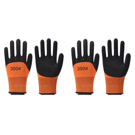 Safety garden gloves for men-Work Gloves with latex coated- Breathable rubber coated gardening gloves-Outdoor protective Porter Working gloves large size-Mechanic gloves construction gloves for men (Orange * 2 pairs)