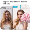 LitBear Luxury Silk Lined Shower Caps for Women Reusable Waterproof,