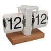Flip Desk Clock Auto Mechanical Flip 12H AM PM Wood