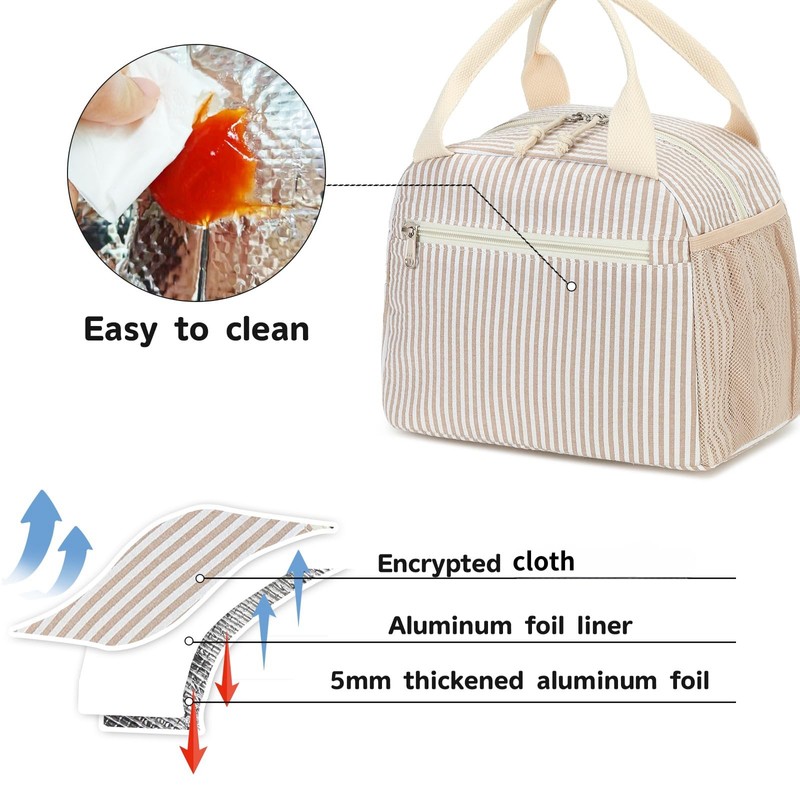 LEDAOU - Lonchera aislada para mujer, bolsa de almuerzo de