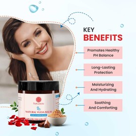 Natruveda Natural Vulva Balm with Pure Virgin Coconut Oil & Beeswax | Rose & Sandalwood Vulva Moisture Cream | Soothing Vulva Itch Relief Cream - 3.53 oz | Includes Free 10g Travel Pack
