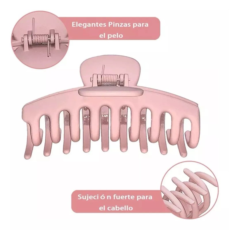 Pinzas Para Cabello Garra Fuerte 4pcs Antideslizantes