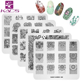KADS 5pcs Nail Art Stamping Plate Set Nail Stamp Plate Image Plate Nail Art DIY Decoration Tool (set2)