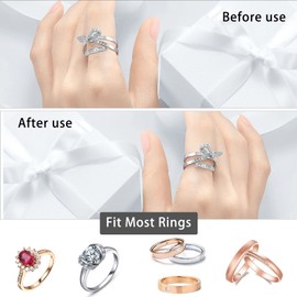 Udewo 13 Pcs Ring Adjuster for Loose Rings, Ring Tightener Invisible Ring Size Adjuster Small Ring Sizer Adjuster Set Ring Guard Ring Size Reducers Ring Spacer