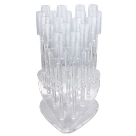 Berauticom 18 Pieces Clear Heart Shaped Plastic False Nail Art Tips Display Stand